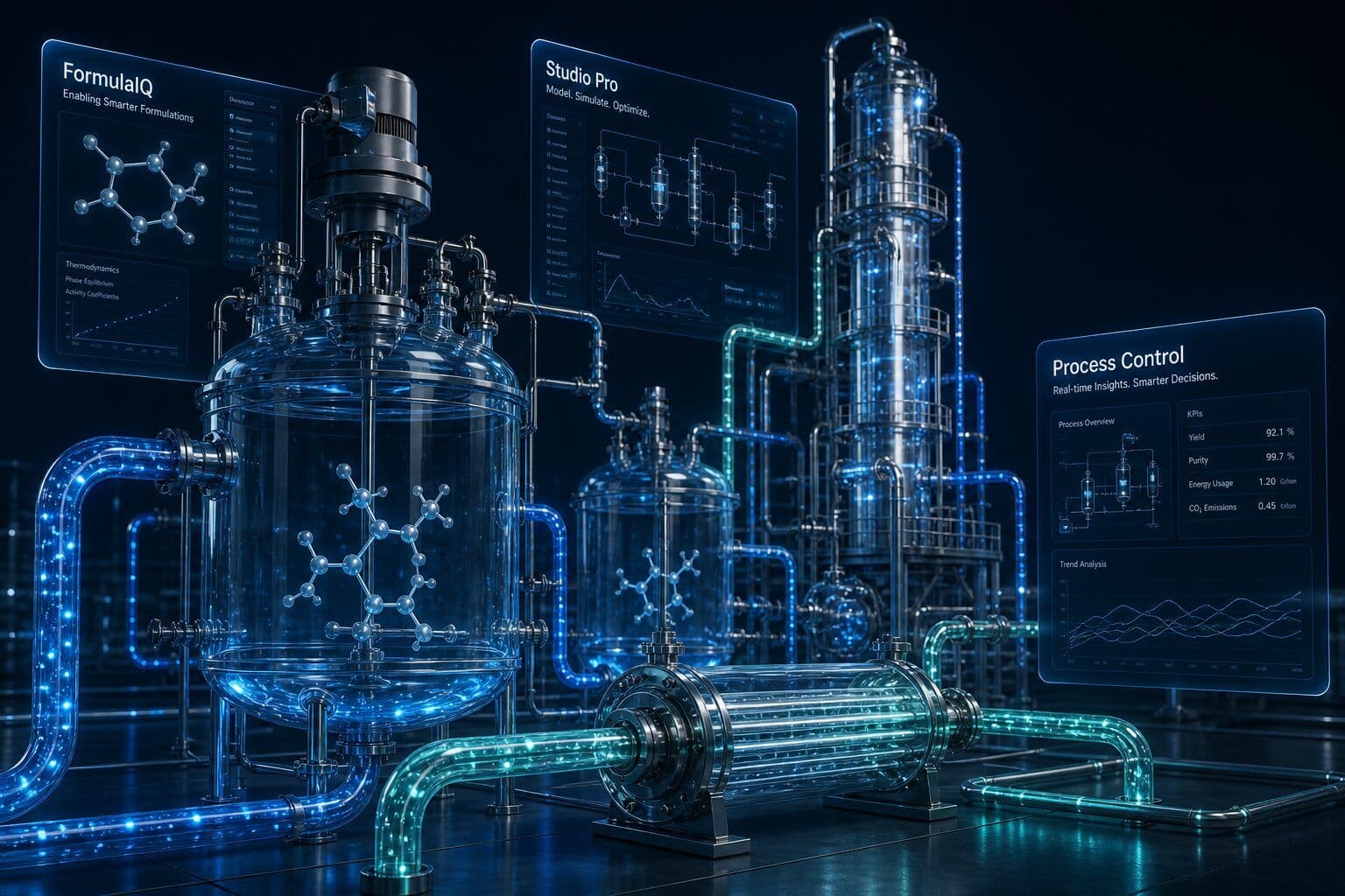 Physics-informed digital twin of a chemical process — FormulaIQ, Studio Pro, and Chemical Engineering Agents